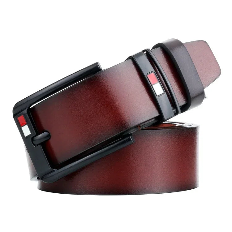 Men’s Genuine Leather Belt with Modern Buckle – Durable and Versatile