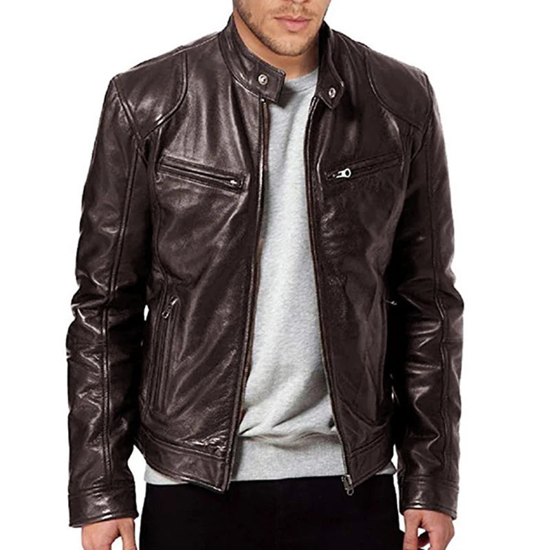 Men’s Faux Leather Biker Jacket