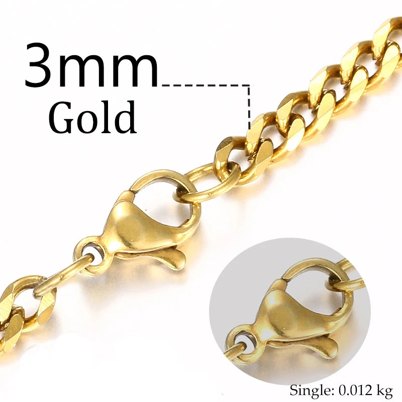 Men’s Stainless Steel Necklace – Cuban Link Style