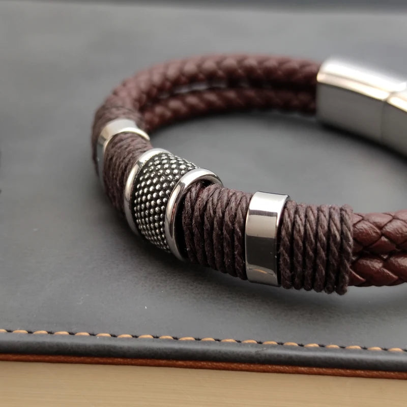 Steel Accent Braided Bracelet