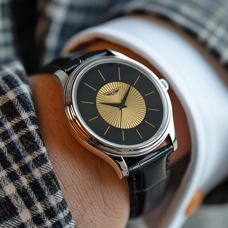 Luxury Brand Men's Business Waterproof Quartz Leather Wrist Watch