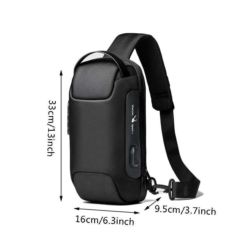 Anti-Theft Crossbody Bag with USB Charging – Modern, Secure, and Waterproof