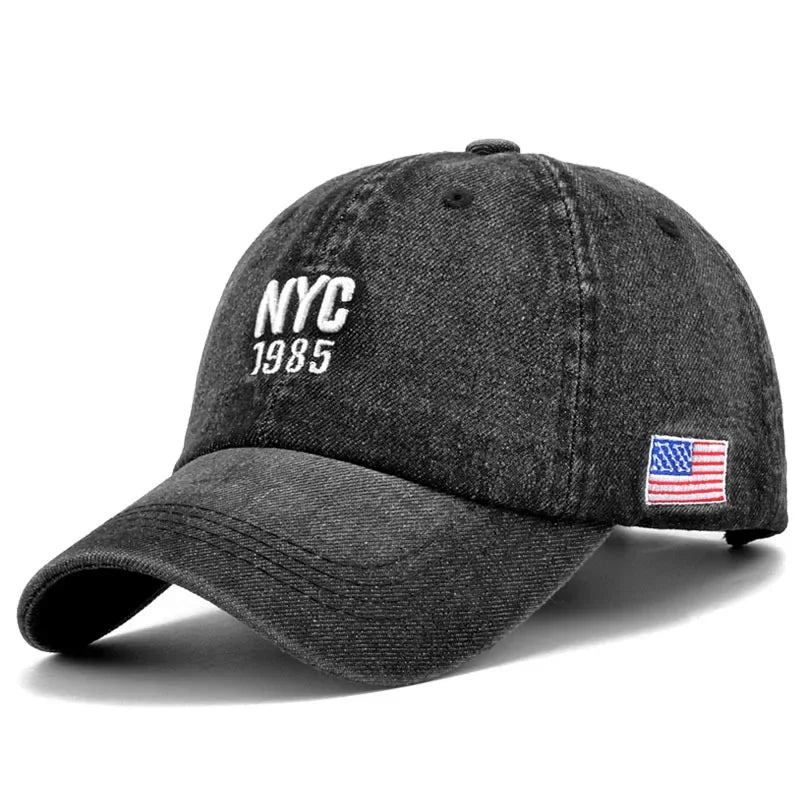 NYC Embroidered Denim Cap