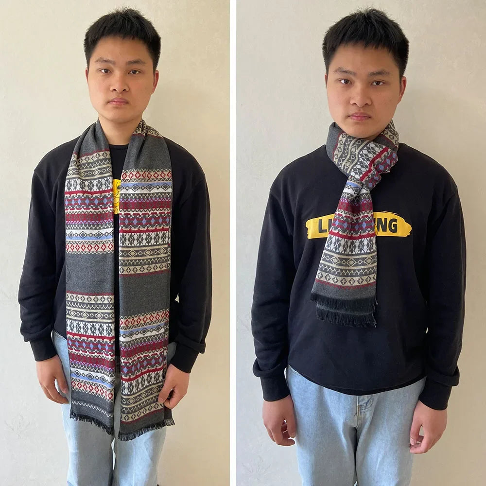 Men's Pashmina Scarf for Men, Wool Scarf for Winter.