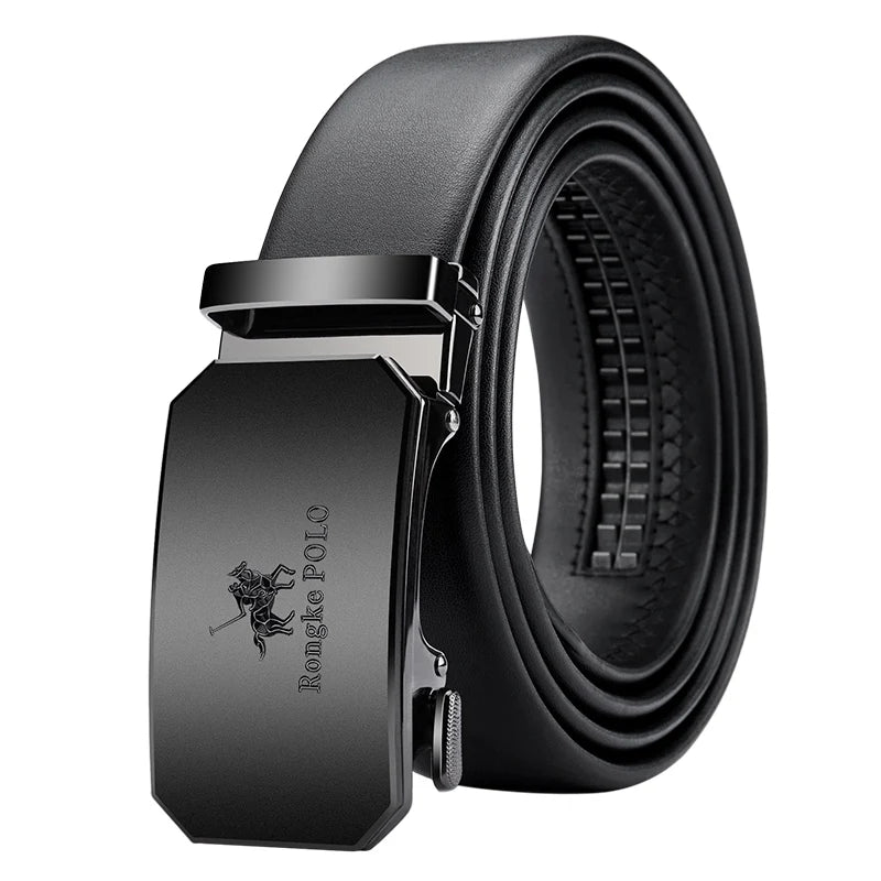 Men's Genuine Leather Belt, Automatic Belt with Adjustable Waistband