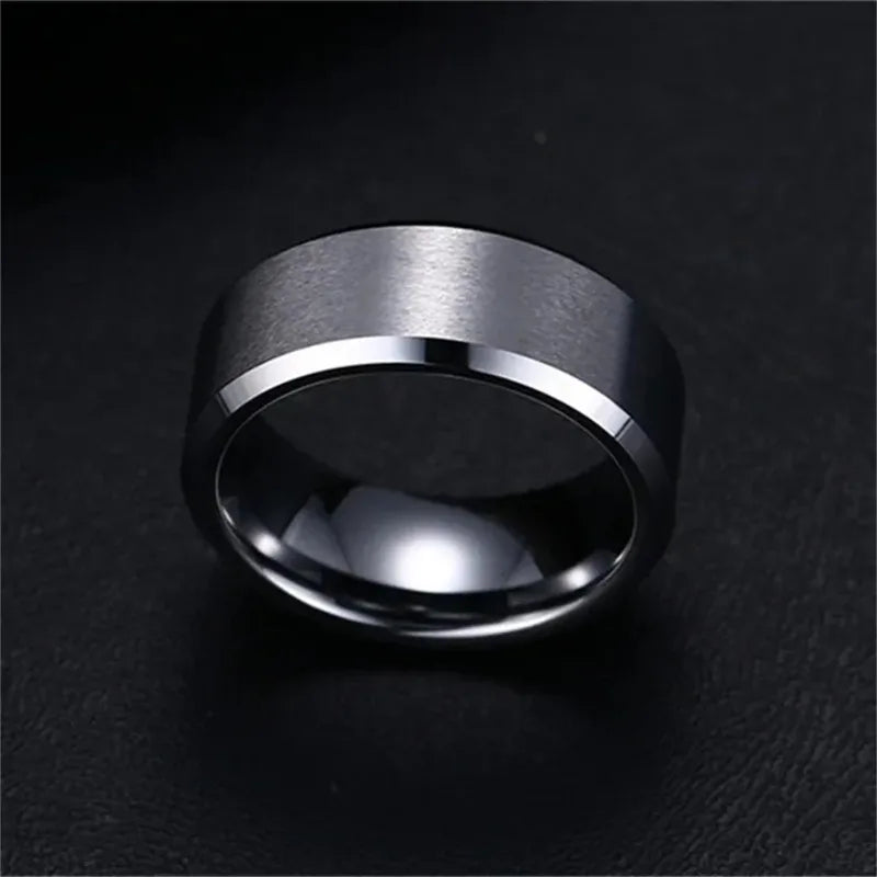 Black Stainless Steel Rings, Wedding & Engagement Band, Quality Matte Men's Jewelry
