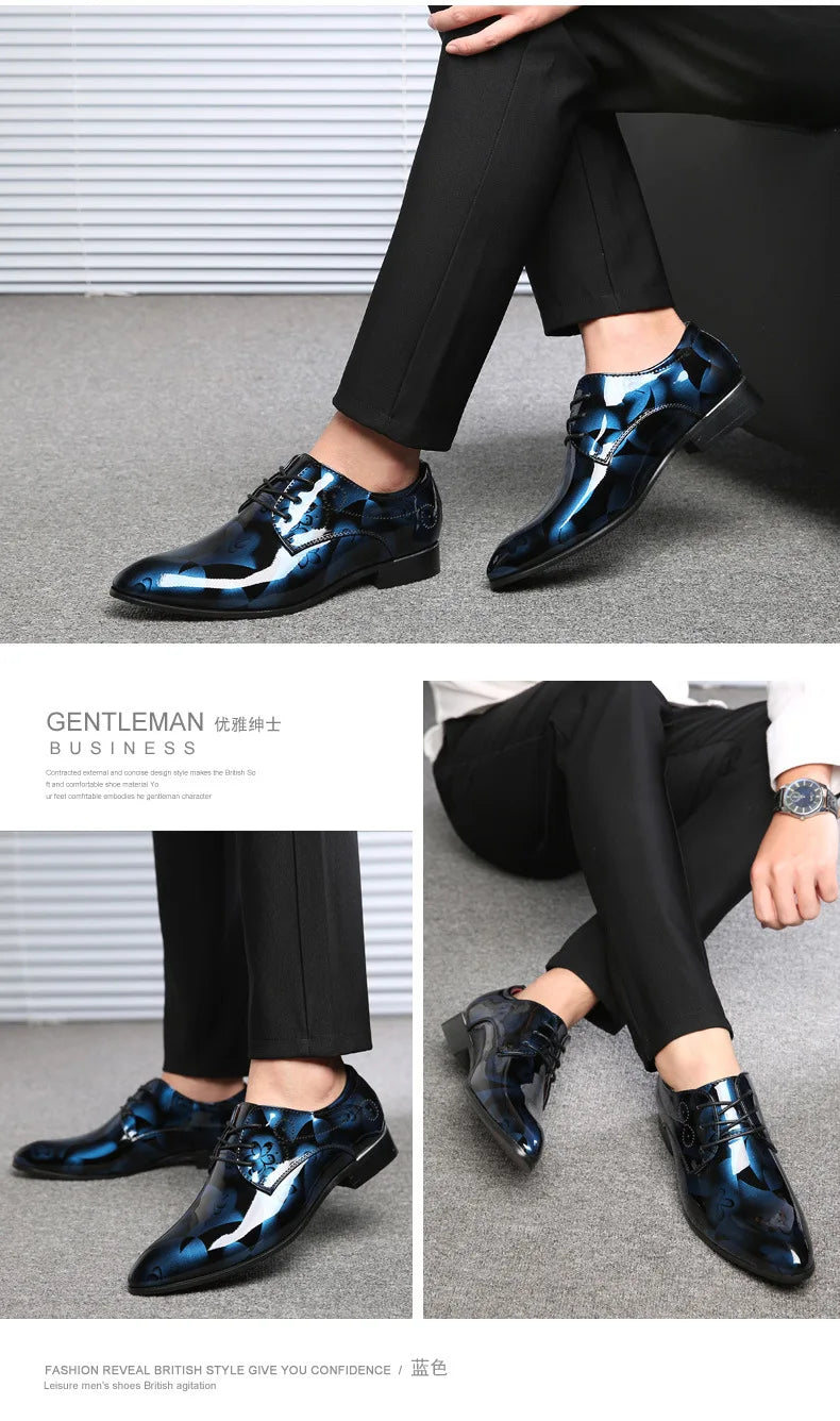 Luxuriöse Oxford-Schuhe für Herren – Retro-Blumendruck