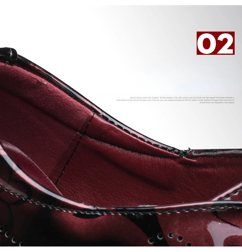 Luxuriöse Oxford-Schuhe für Herren – Retro-Blumendruck
