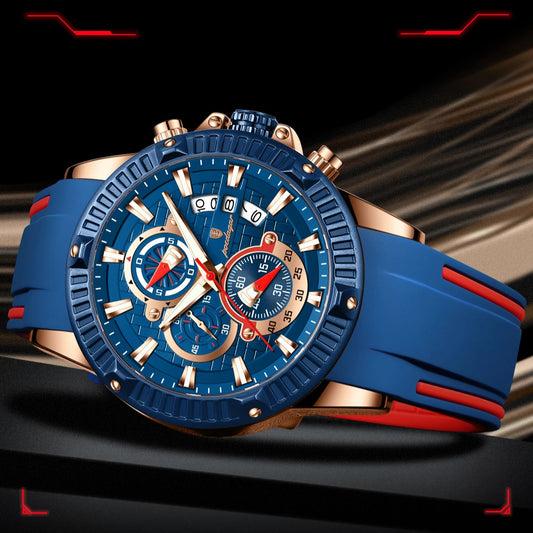Men’s Sport Watch with Silicone Strap — Bold Design & Versatile Look