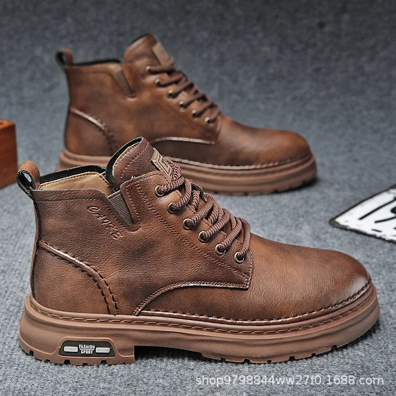 Luxuriöser Herrenstiefel – Britischer Retro-Stil, hochwertiges Lederschuhwerk