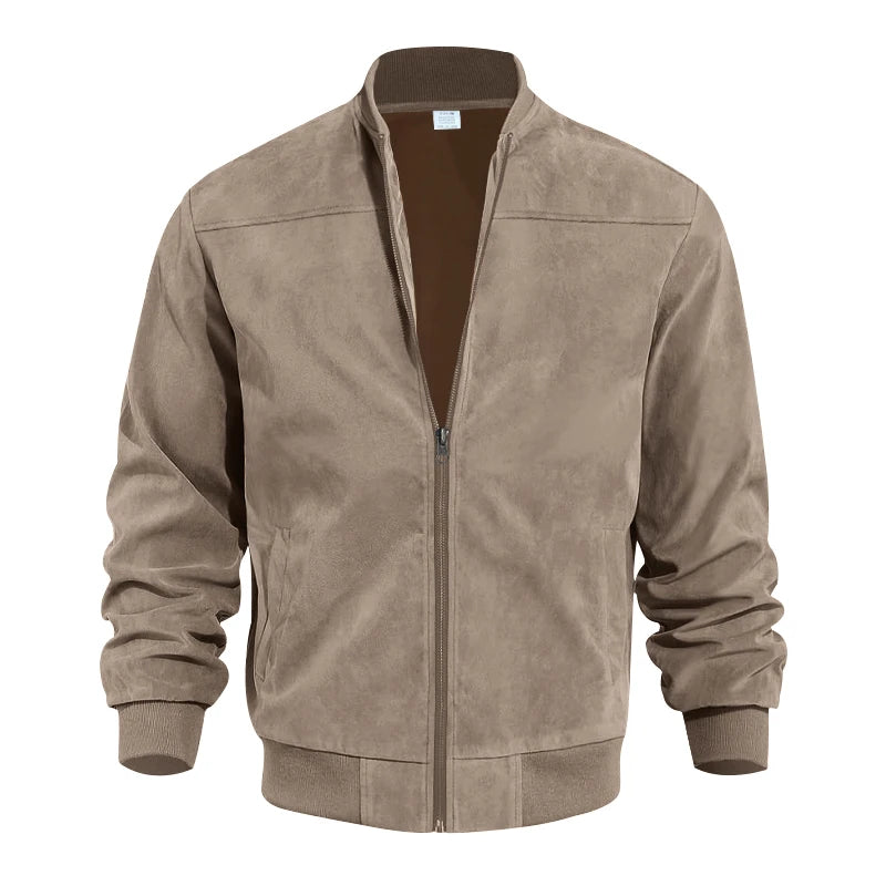 Men’s Minimalist Casual Jacket with Front Zipper Closure