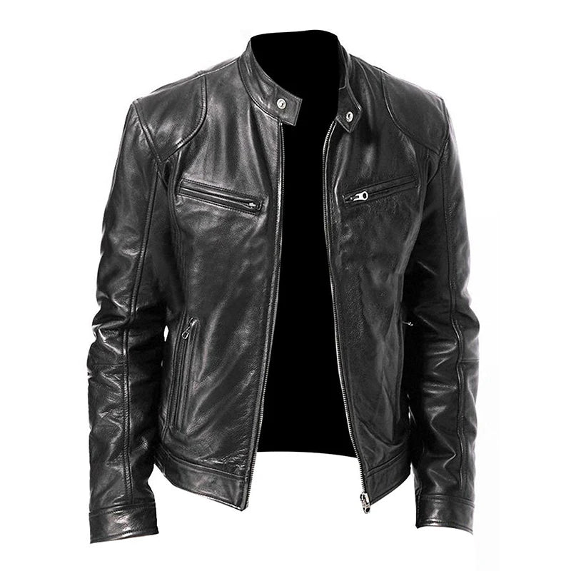 Men’s Faux Leather Biker Jacket