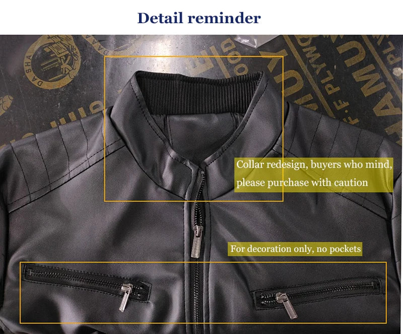 Men’s Faux Leather Biker Jacket