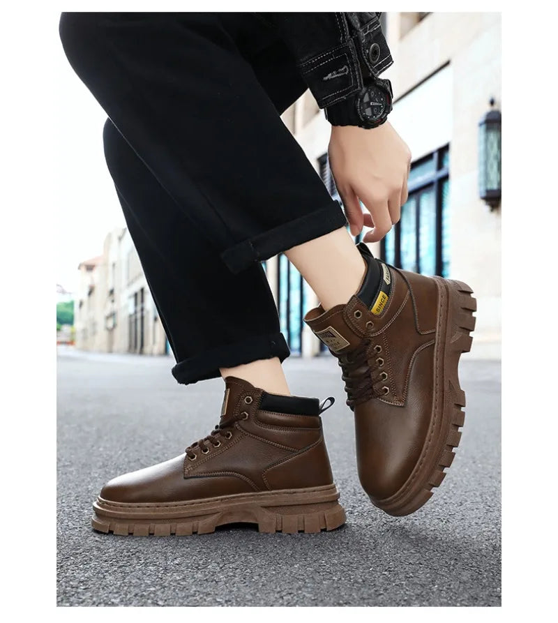 Herren Lederstiefel – Bequeme Retro Boots für Männer