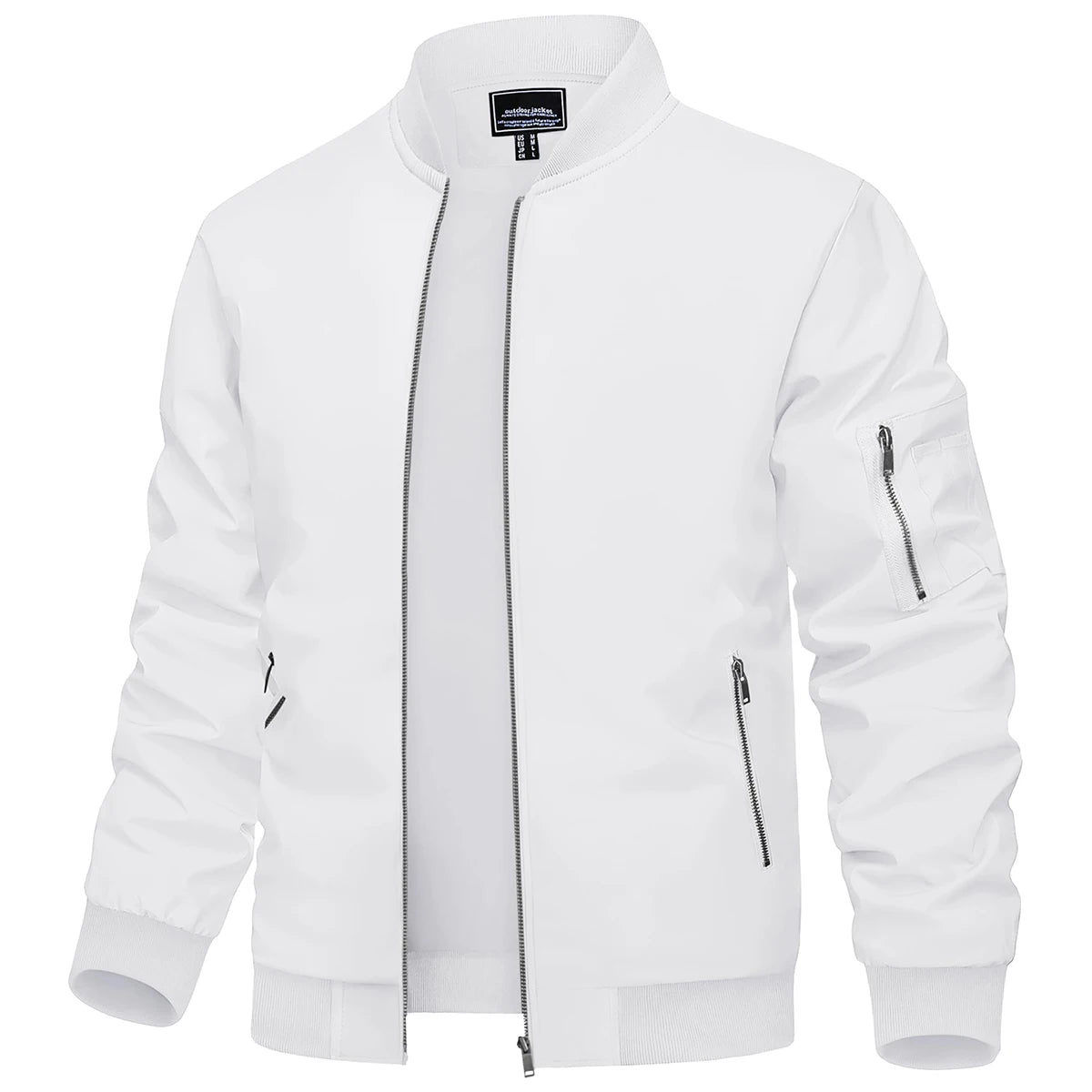 Men’s Bomber Style Jacket with Metallic Zippers