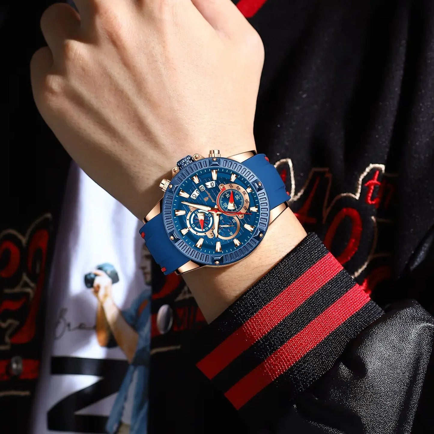 Men’s Sport Watch with Silicone Strap — Bold Design & Versatile Look