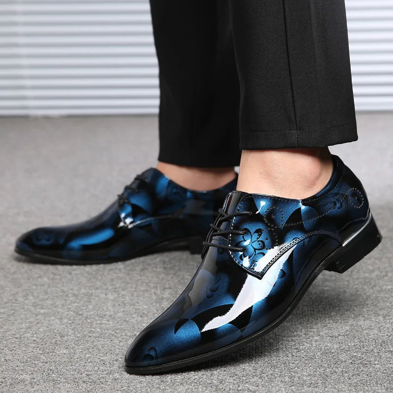 Luxuriöse Oxford-Schuhe für Herren – Retro-Blumendruck