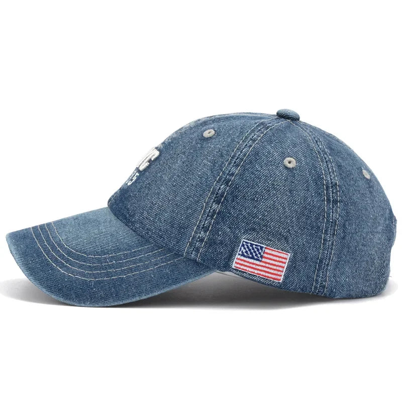 NYC Embroidered Denim Cap