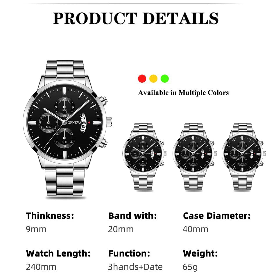 Men’s Set – Classic Watch with Matching Bracelet