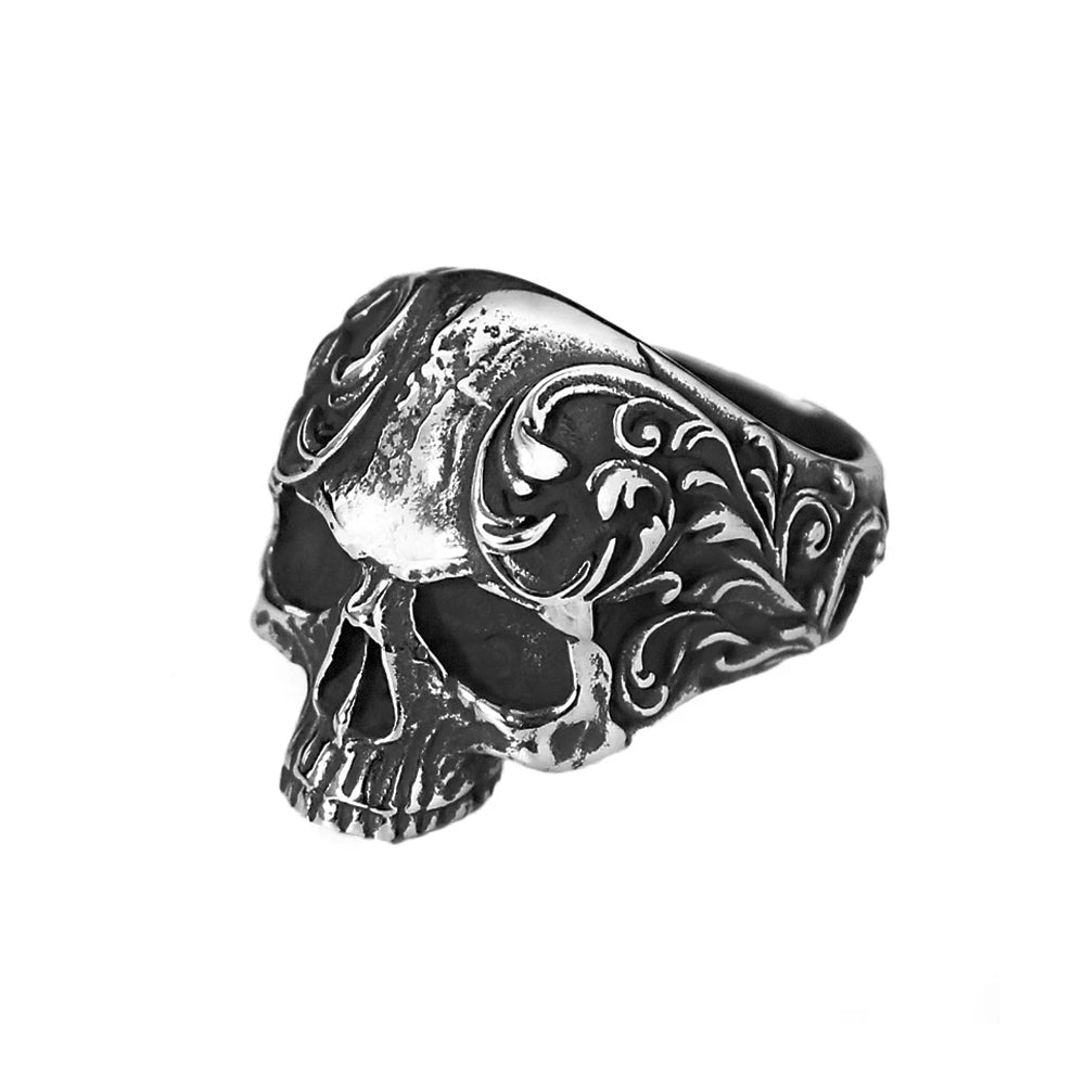 Baroque Skull Ring – Gothic Stainless Steel Statement Jewelry for Men