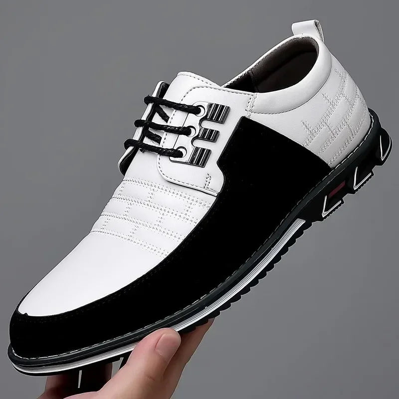 Freizeitschuhe für Herren – Klassische, atmungsaktive und genähte Abendschuhe aus Leder