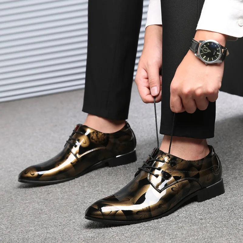 Luxuriöse Oxford-Schuhe für Herren – Retro-Blumendruck