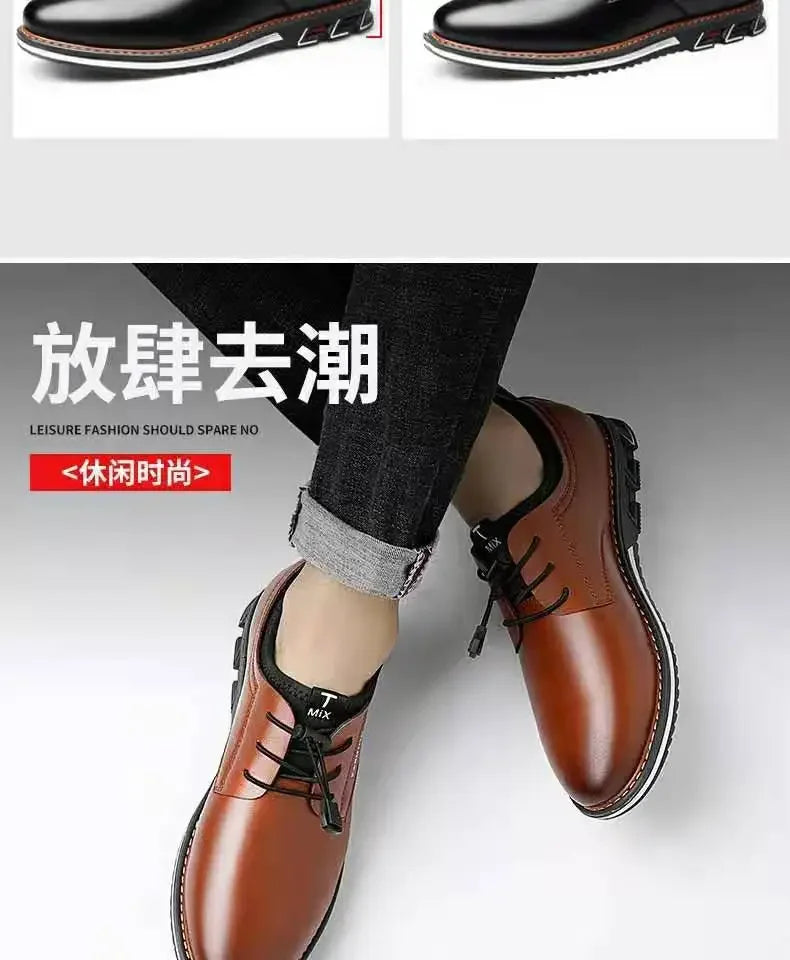 Freizeitschuhe im britischen Stil für Herren – Hochwertige Schuhe aus Kunstleder