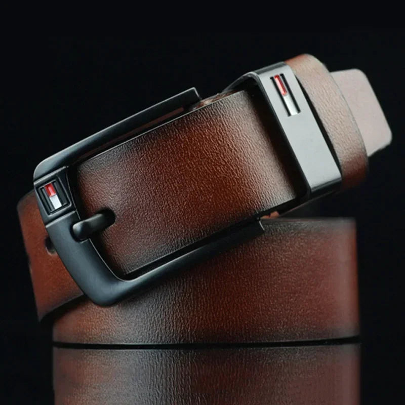 Men’s Genuine Leather Belt with Modern Buckle – Durable and Versatile