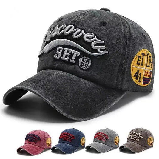 Vintage Embroidered Cap Sun Protection for Outdoor Sports, Casual and Versatile Street Caps
