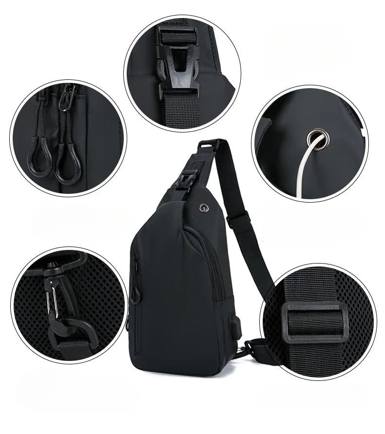 Men’s Sling Crossbody Bag – Compact, Modern, and Waterproof
