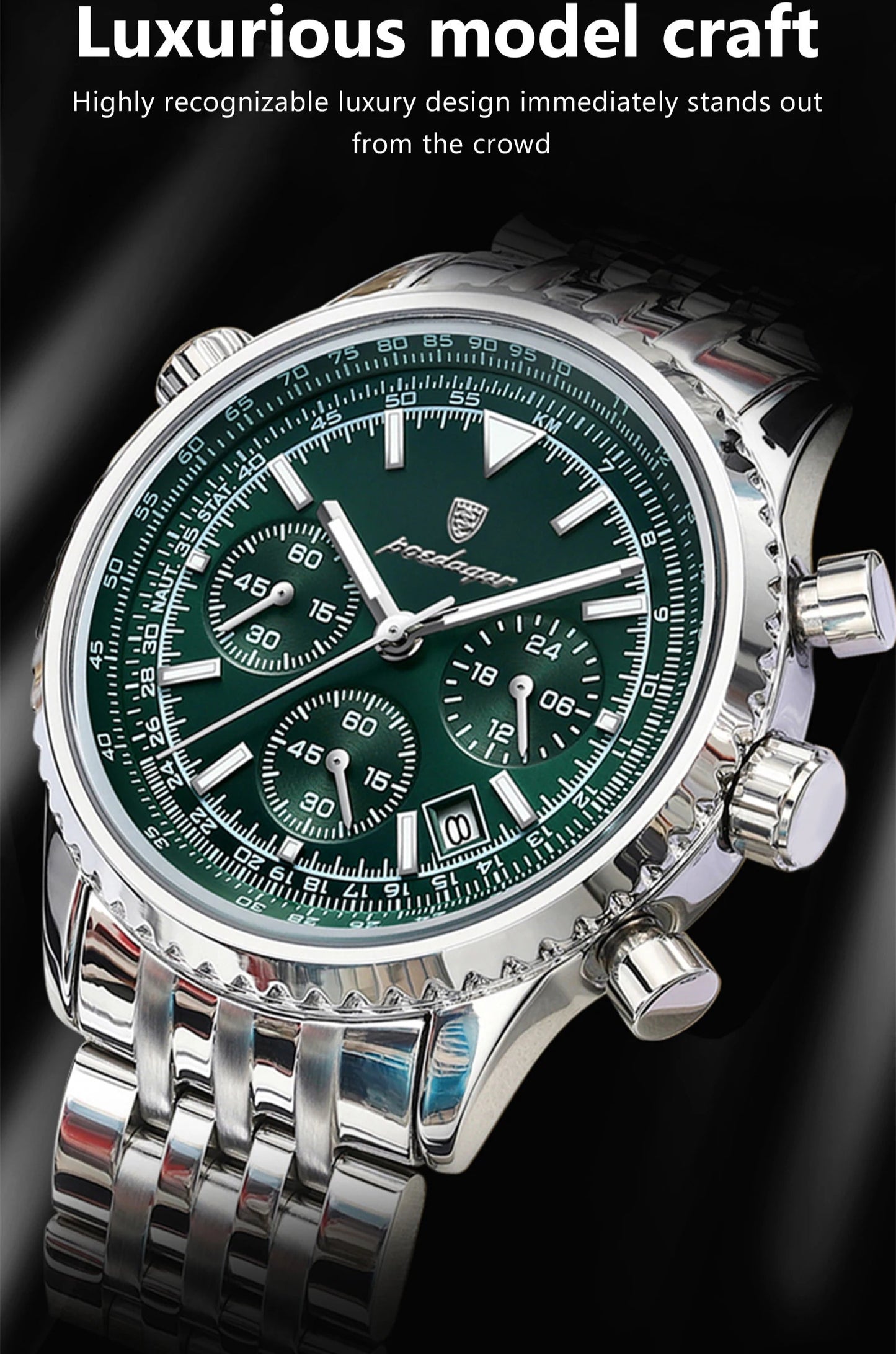 Luxury Men’s Watch with Functional Chronograph
