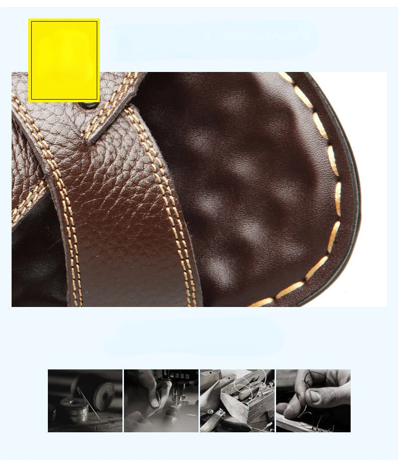 Men's Summer Leather Sandals - Reinforced Men's Shoes Made of Genuine Leather