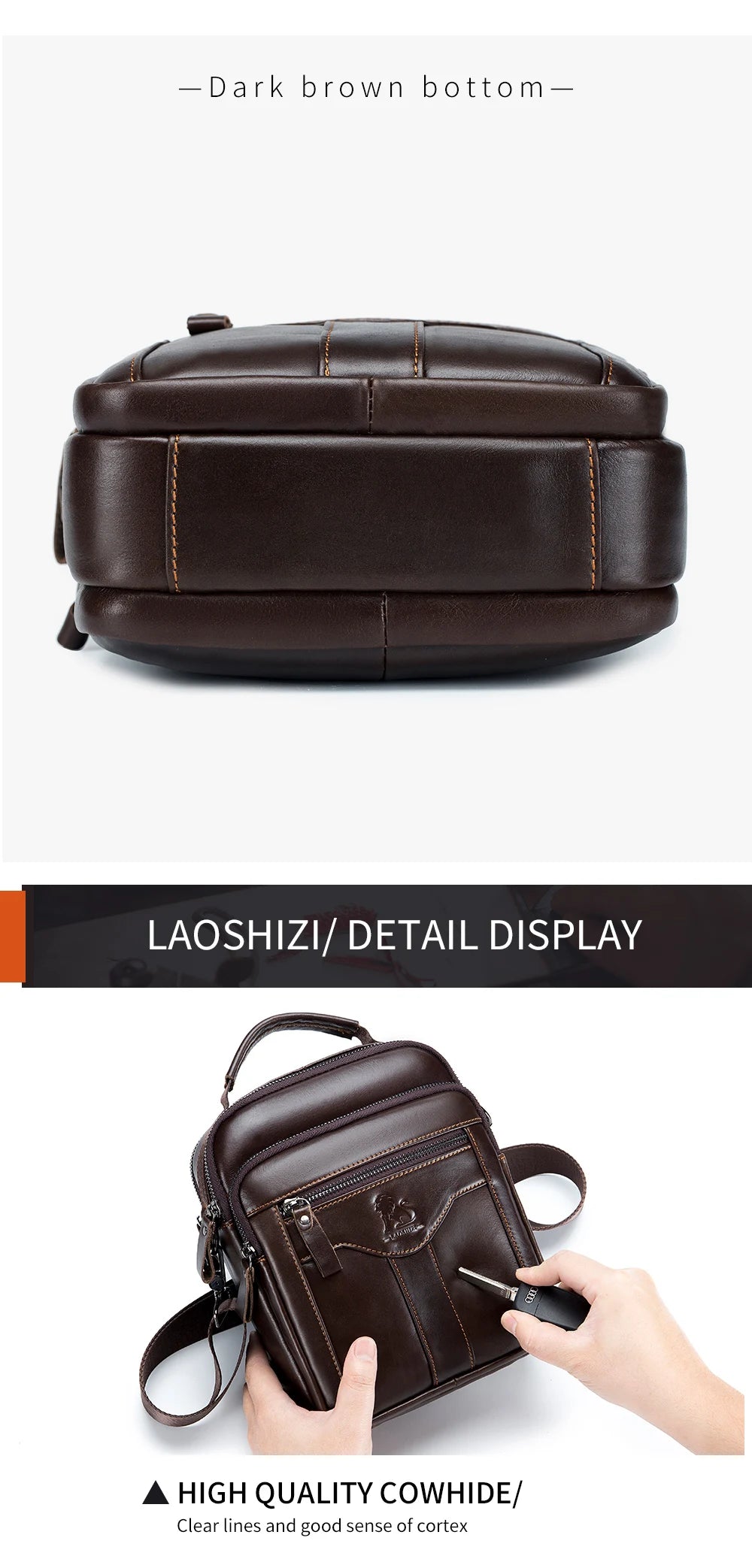 Men’s Vintage Leather Shoulder Bag – Small Crossbody Messenger with Multi-Pockets for Work, Travel & Daily Use