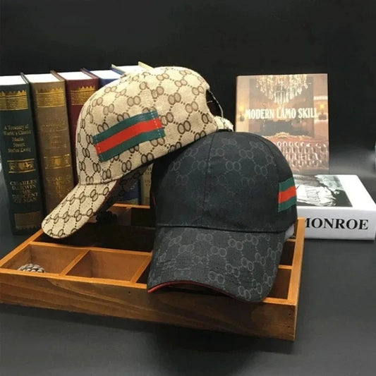 Men’s Patterned Cap with Side Stripe