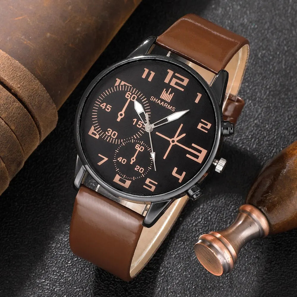 Men’s Watch & Bracelet Kit — Casual Style with Personality — 5-Piece Set