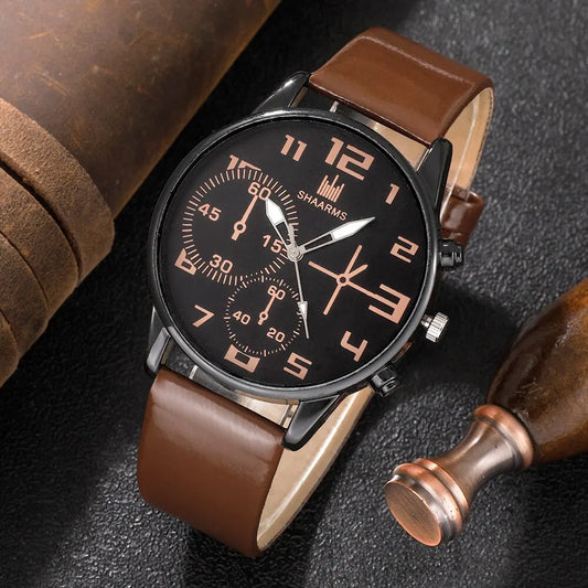 Men’s Watch & Bracelet Kit — Casual Style with Personality — 5-Piece Set