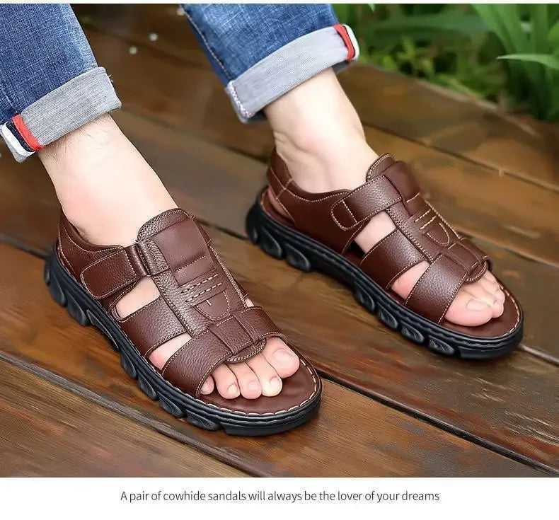 Herrensandalen – dicke Sohle, Obermaterial, wasserdicht, bequem