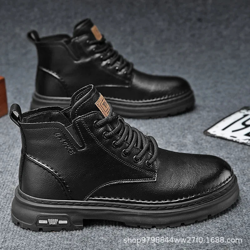Luxuriöser Herrenstiefel – Britischer Retro-Stil, hochwertiges Lederschuhwerk