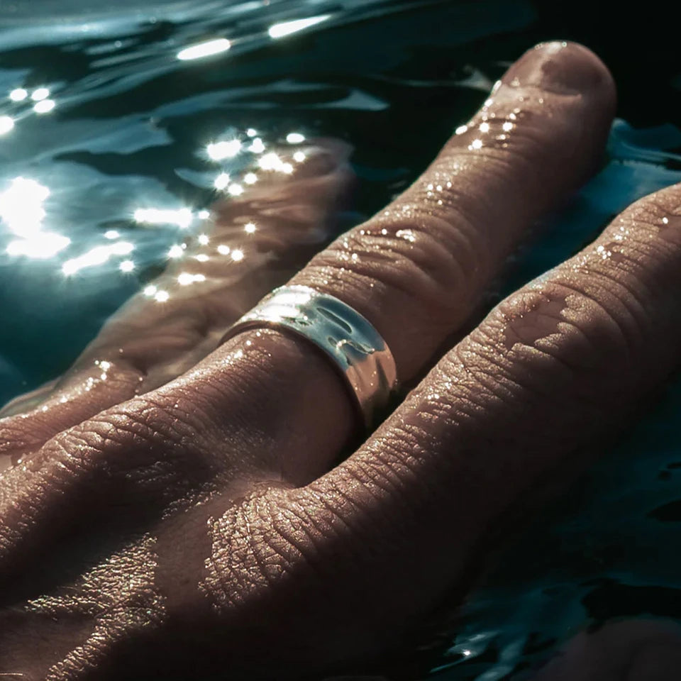 Wide Stainless Steel Ring, Simple Punk Style, Suitable for Men