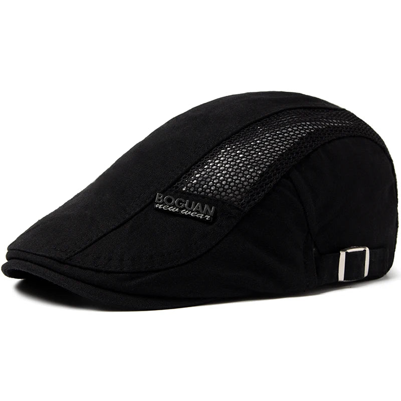 Men's Beret With Breathable Mesh and Side Adjustment