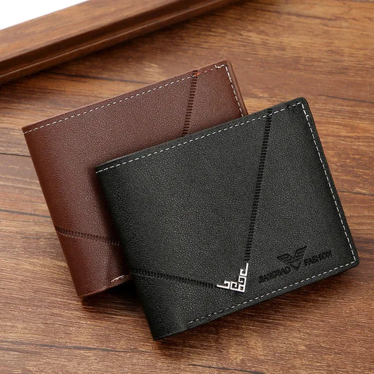 Men’s Bifold Wallet with Elegant Stitch Detailing – Slim and Functional