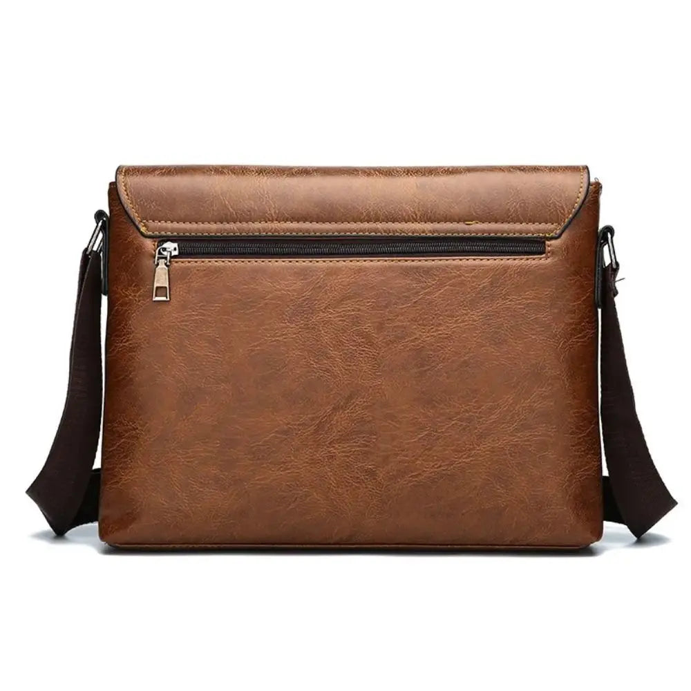 PU Leather Business Bag for Men – Laptop Tote & Crossbody Satchel