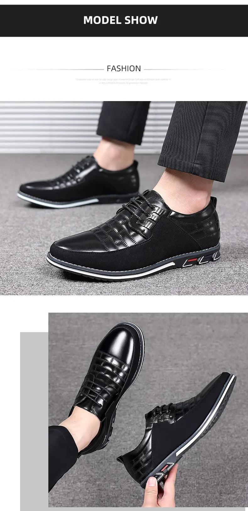 Freizeitschuhe für Herren – Klassische, atmungsaktive und genähte Abendschuhe aus Leder
