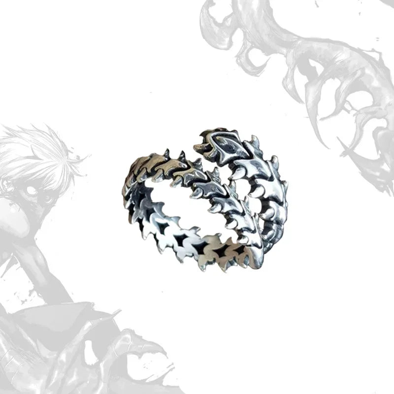 Spine Wrap Ring – Adjustable Gothic Vertebrae-Inspired Band