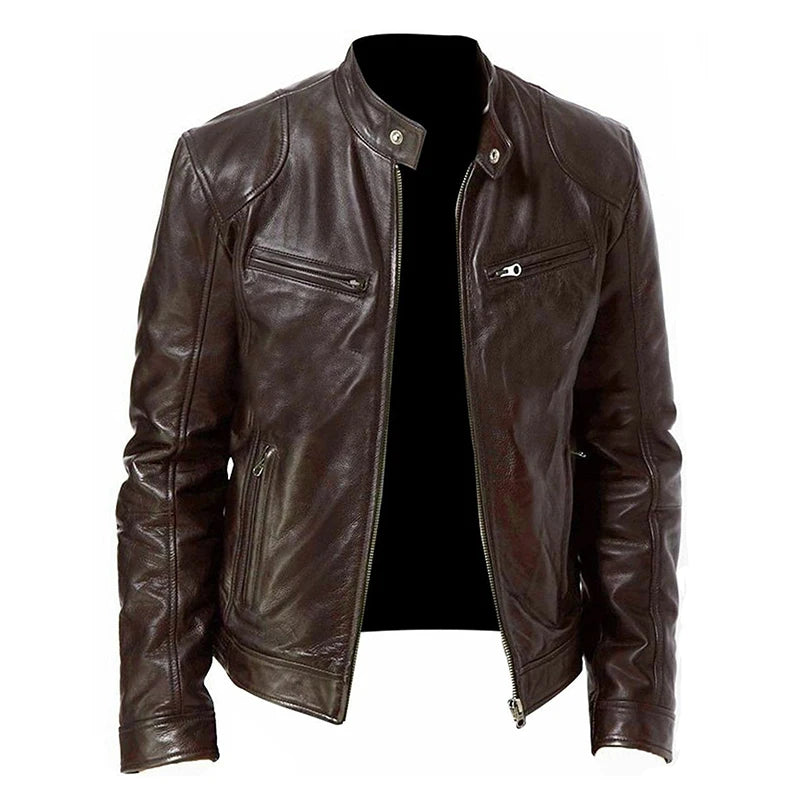 Men’s Faux Leather Biker Jacket