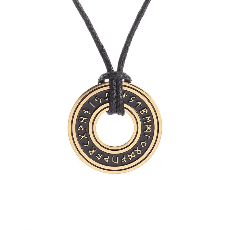 Viking Rune Circle Pendant Necklace
