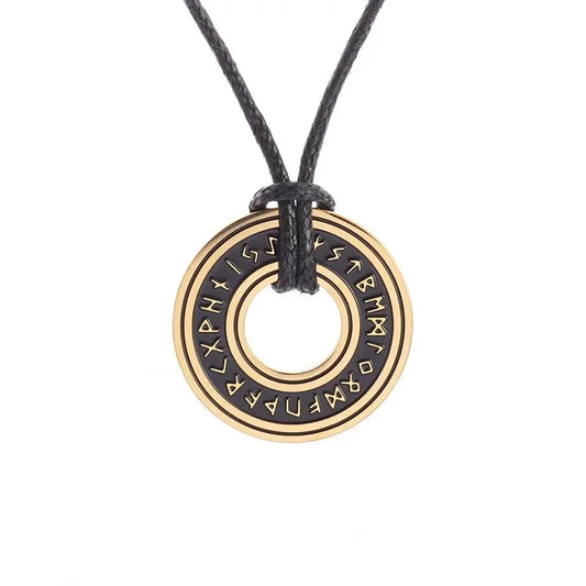 Viking Rune Circle Pendant Necklace