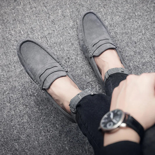 Spring Casual Loafers - Men's Suede Shoes, Soft and High Quality