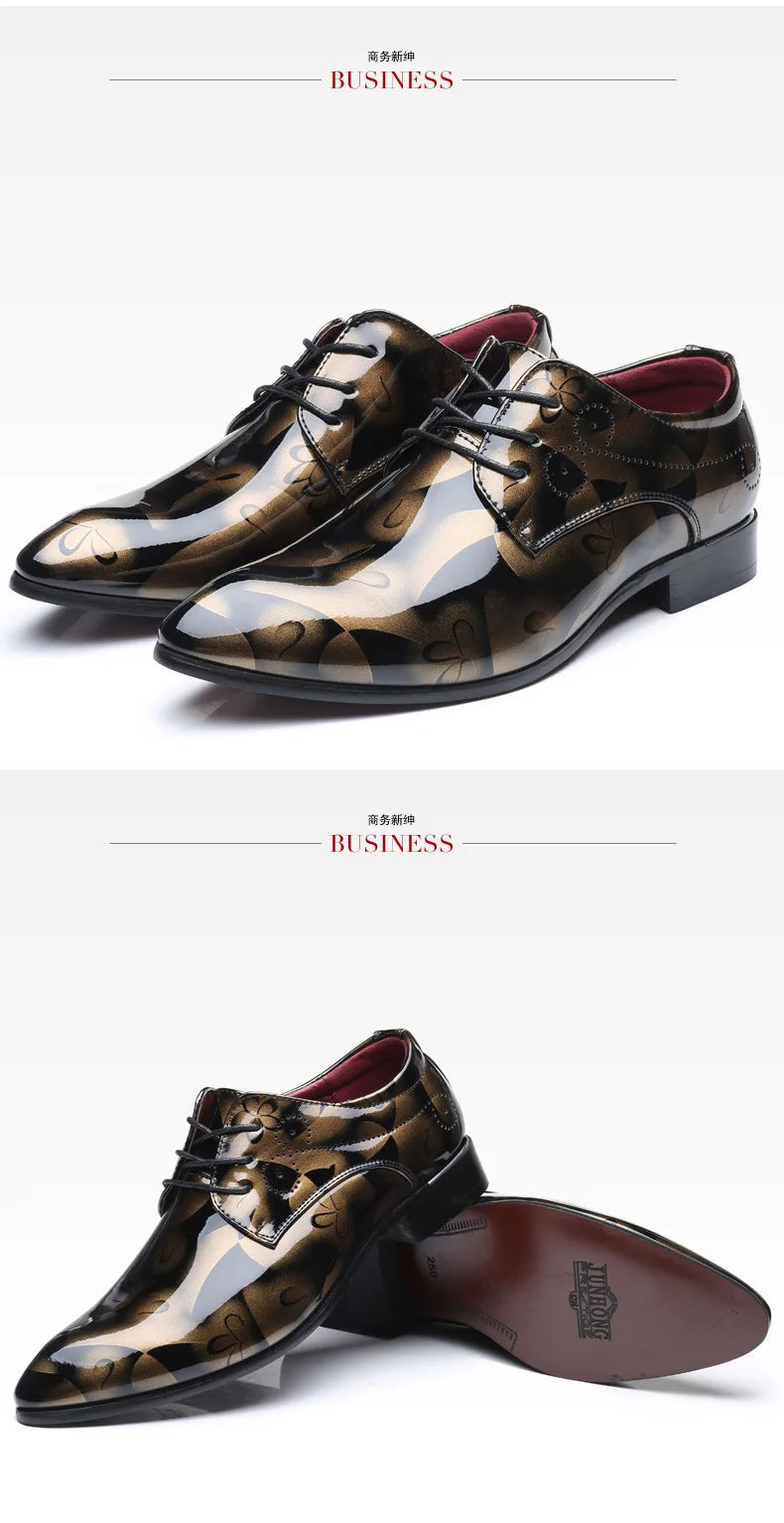 Luxuriöse Oxford-Schuhe für Herren – Retro-Blumendruck