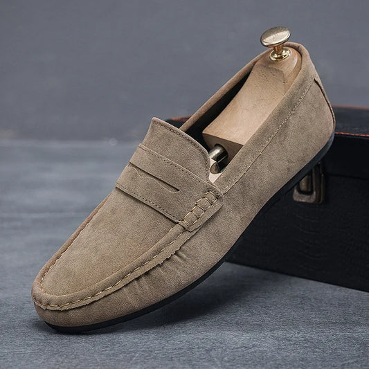 Spring Casual Loafers - Men's Suede Shoes, Soft and High Quality